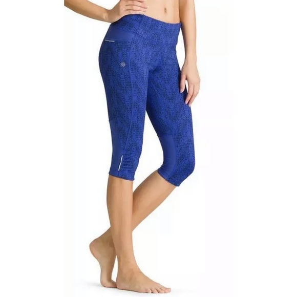 Athleta Pants - Athleta Blue and Black Cropped Workout Leggings